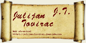 Julijan Tovirac vizit kartica